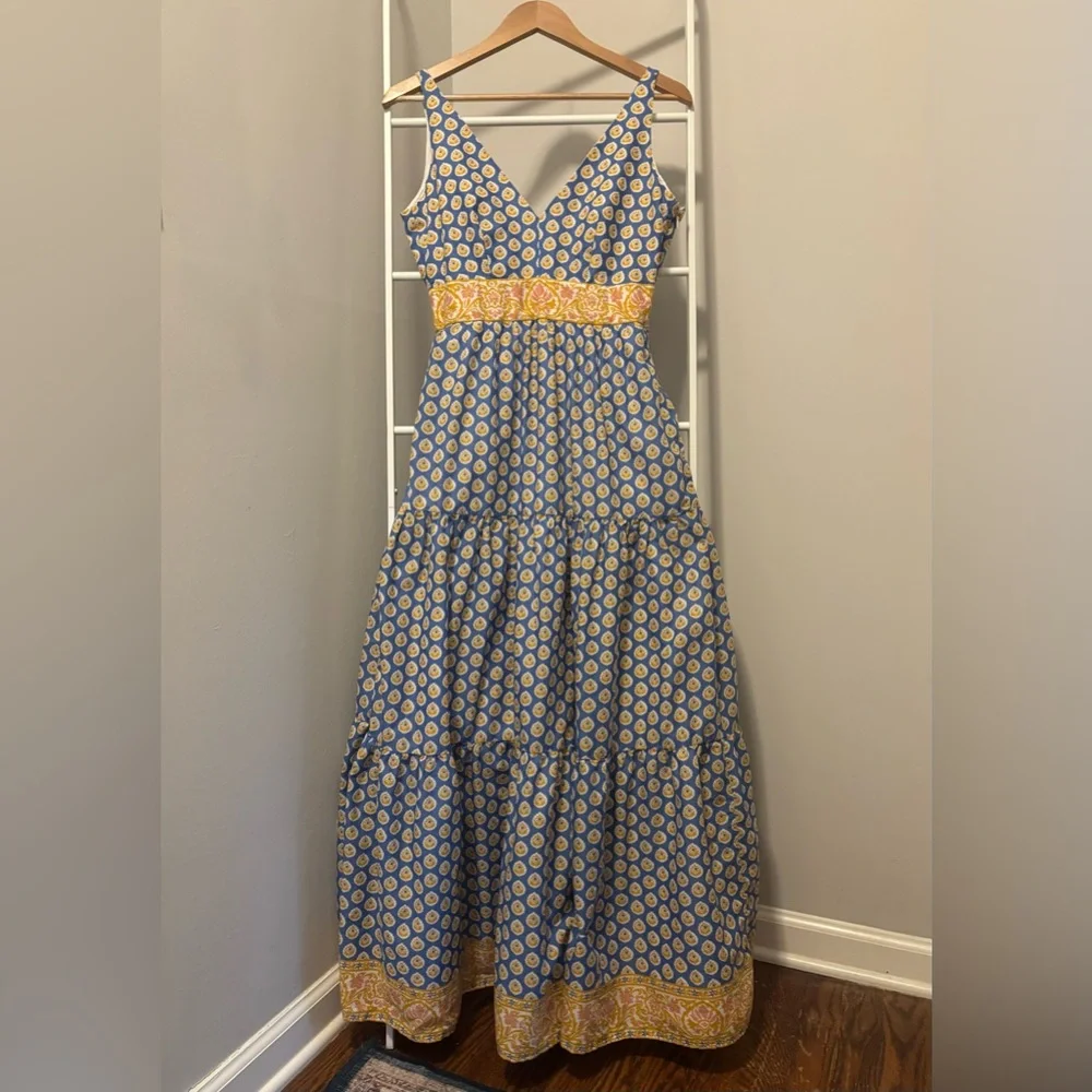 J. Crew Point Sur Patterned Tiered Maxi Dress - Picture 1 of 7